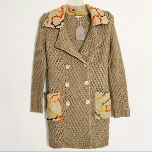 Hem & Thread Wool Blend Button Up Sweater NWT